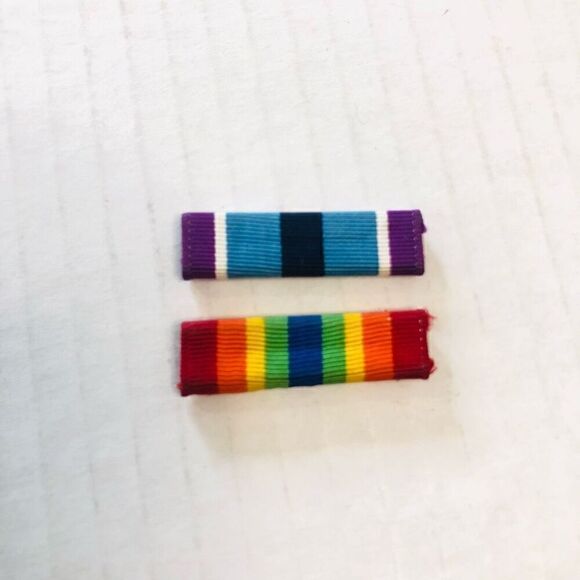 army service ribbon bars rainbow and blue and purple stripes - Picture 1 of 3